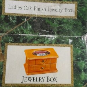 Ladies Oak Finish Jewelry Box